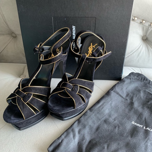 YSl Saint Laurent Tribute CO 105 leather and suede shoes - Picture 1 of 13